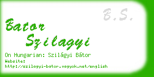 bator szilagyi business card